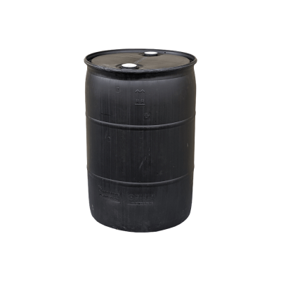 Mitchell Container Recond 55 gal plastic T-H drum, solid black