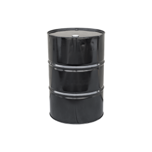 Mitchell Container New 55 gal unlined T-H Steel Drum 2in. & 3/4in. bungs, solid black, 1.1mm