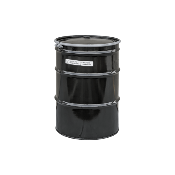 Mitchell Container Recond 55 gal O-H Steel Drum w/bungs, lined, solid black